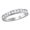 0.50 CTW Diamond Wedding Anniversary Ring 14KT White Gold - REF-44F9N