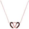 0.09 CTW Red Color Diamond Heart Love Necklace 10KT Rose Gold - REF-14M9H