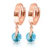 Genuine 2 ctw Blue Topaz Earrings Jewelry 14KT Rose Gold - REF-25K9V