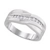 0.25 CTW Diamond Mens Masculine Wedding Anniversary Ring 10KT White Gold - REF-34N4F