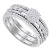 0.40 CTW Diamond Cluster Bridal Engagement Ring 10KT White Gold - REF-44M9H