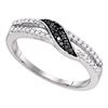 0.15 CTW Black Color Diamond Slender Ring 10KT White Gold - REF-14N9F