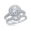 1.75 CTW Certified Diamond Double Halo Bridal Engagement Ring 14k White Gold - REF-359N9F