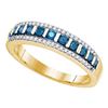 0.35 CTW Blue Color Diamond Ring 10KT Yellow Gold - REF-25M4H