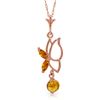 Genuine 0.40 ctw Citrine Necklace Jewelry 14KT Rose Gold - REF-22F2Z