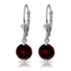 Genuine 3.1 ctw Garnet Earrings Jewelry 14KT White Gold - REF-34K3V