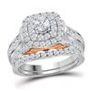 1.99 CTW Diamond Bellissimo Double Halo Bridal Engagement Ring 14KT White Gold - REF-299N9F