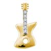 0.05 CTW Diamond Electric Guitar Music Instrument Pendant 10KT Yellow Gold - REF-7W4K