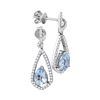1.56 CTW Pear Natural Aquamarine Diamond Dangle Earrings 14KT White Gold - REF-95M9H
