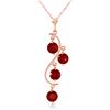 Genuine 2 ctw Ruby Necklace Jewelry 14KT Rose Gold - REF-36A9K