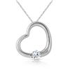 Genuine 0.25 ctw Diamond Anniversary Necklace Jewelry 14KT White Gold - REF-78Z9N