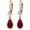 Genuine 6.63 ctw Ruby & Diamond Earrings Jewelry 14KT Rose Gold - REF-29V7W