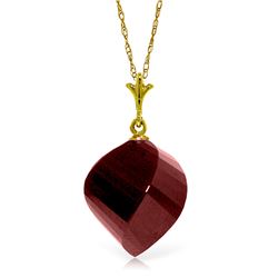Genuine 15.25 ctw Ruby Necklace Jewelry 14KT Yellow Gold - REF-26A7K