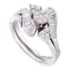 0.49 CTW Diamond Bridal Wedding Engagement Ring 14KT White Gold - REF-67W4K