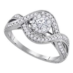 0.50 CTW Princess Diamond Solitaire Bridal Engagement Ring 14KT White Gold - REF-71F9N