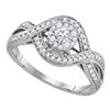 0.50 CTW Princess Diamond Solitaire Bridal Engagement Ring 14KT White Gold - REF-71F9N