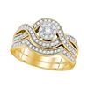 0.50 CTW Diamond Bridal Wedding Engagement Ring 10KT Yellow Gold - REF-67H4M