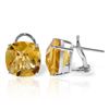 Genuine 7.2 ctw Citrine Earrings Jewelry 14KT White Gold - REF-46T5A