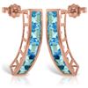 Genuine 4.5 ctw Blue Topaz Earrings Jewelry 14KT Rose Gold - REF-38Z5N
