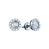 0.30 CTW Diamond Illusion-set Solitaire Stud Earrings 10KT White Gold - REF-22H4M