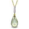 Genuine 5.38 ctw Amethyst & Diamond Necklace Jewelry 14KT Yellow Gold - REF-29X2M