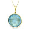 Genuine 23 ctw Blue Topaz Necklace Jewelry 14KT Yellow Gold - REF-61A5K