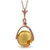 Genuine 3.25 ctw Citrine Necklace Jewelry 14KT Rose Gold - REF-22F3Z
