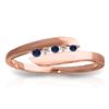Genuine 0.25 ctw Sapphire & Diamond Ring Jewelry 14KT Rose Gold - REF-32K4V