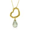 Genuine 2.25 ctw Green Amethyst Necklace Jewelry 14KT Yellow Gold - REF-27H4X