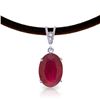 Genuine 7.71 ctw Ruby & Diamond Necklace Jewelry 14KT White Gold - REF-84A2K