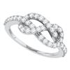 0.71 CTW Diamond Infinity Love Anniversary Ring 10KT White Gold - REF-52M4H