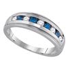 0.50 CTW Blue Color Diamond Anniversary Ring 10KT Yellow Gold - REF-41F9N