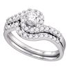0.66 CTW Diamond Bridal Wedding Engagement Ring 14KT White Gold - REF-89K9W