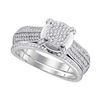 0.50 CTW Diamond Cluster Bridal Engagement Ring 10KT White Gold - REF-49X5Y