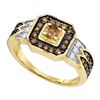 0.68 CTW Enhance Cognac Brown Diamond Bridal Ring 10KT Yellow Gold - REF-34M4H