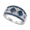 Image 1 : 0.50 CTW Blue Color Diamond Ring 10KT White Gold - REF-30M2H