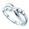 0.50 CTW Diamond 5-stone Crossover Ring 14KT White Gold - REF-57Y2X