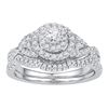0.63 CTW Diamond Bridal Wedding Engagement Ring 14k White Gold - REF-67W4K