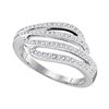 0.33 CTW Diamond Four Row Strand Ring 10KT White Gold - REF-30H2M
