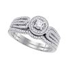 0.50 CTW Diamond Bridal Wedding Engagement Ring 10KT White Gold - REF-58X4Y