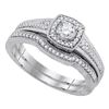 0.33 CTW Diamond Bridal Wedding Engagement Ring 10KT White Gold - REF-56X2Y