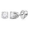0.39 CTW Diamond Solitaire Stud Earrings 14KT White Gold - REF-37Y5X