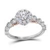 0.76 CTW Diamond Solitaire Bellina Bridal Engagement Ring 14KT Two-tone Gold - REF-104Y9X