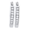 0.25 CTW Diamond Single Row Hoop Earrings 14KT White Gold - REF-30H2M