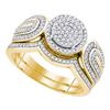 0.50 CTW Diamond Cluster Bridal Engagement Ring 10KT Yellow Gold - REF-52H4M