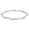 Genuine 2.01 ctw Aquamarine & Diamond Bracelet Jewelry 14KT White Gold - REF-79K7V
