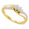 0.33 CTW 3-stone Princess Diamond Bridal Anniversary Ring 14k Yellow Gold - REF-52Y4X