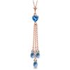 Genuine 4.75 ctw Blue Topaz Necklace Jewelry 14KT Rose Gold - REF-37Z4N