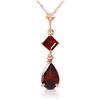 Genuine 2 ctw Garnet Necklace Jewelry 14KT Rose Gold - REF-24M3T
