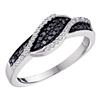 0.23 CTW Black Color Diamond Ring 10KT White Gold - REF-22H4M